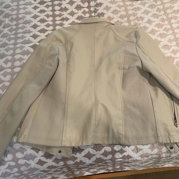 RD Style Faux Leather Cream Jacket - Picture 3 of 4